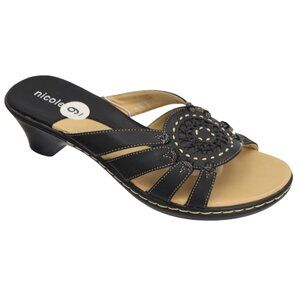Nicole Sandals Womens 9 Shore Low Heel Black